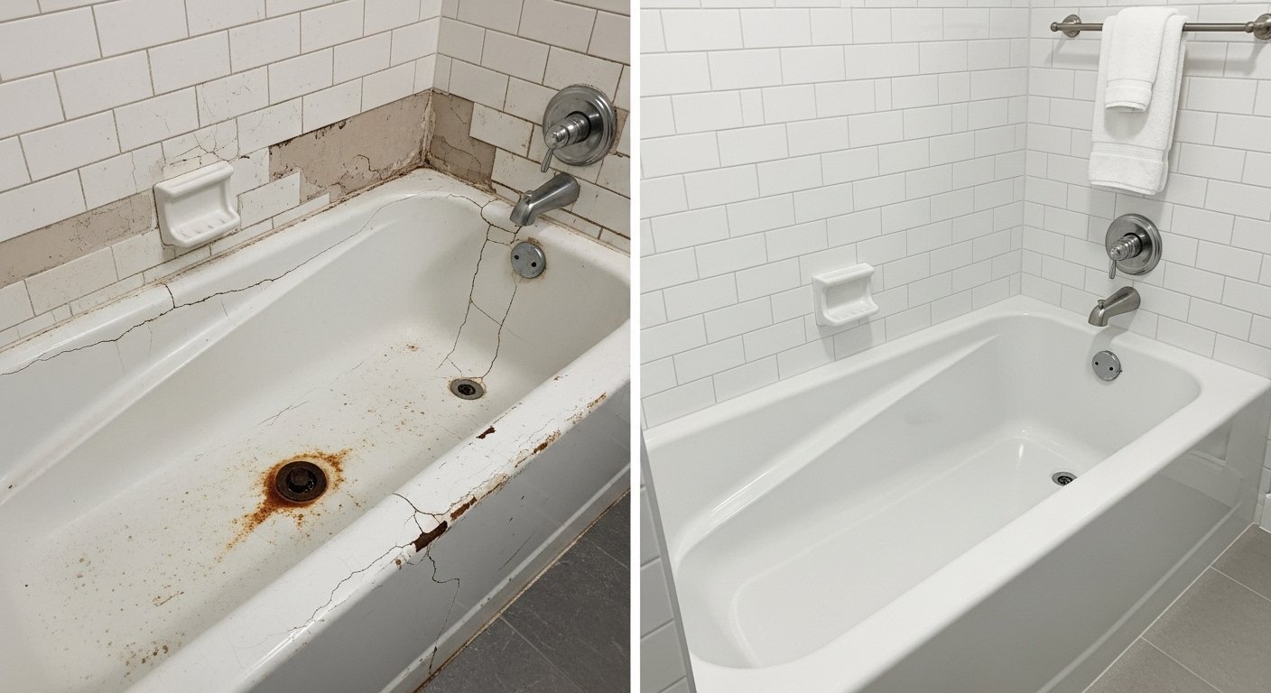 Before After Bathroom Remodel Conroe TX 2