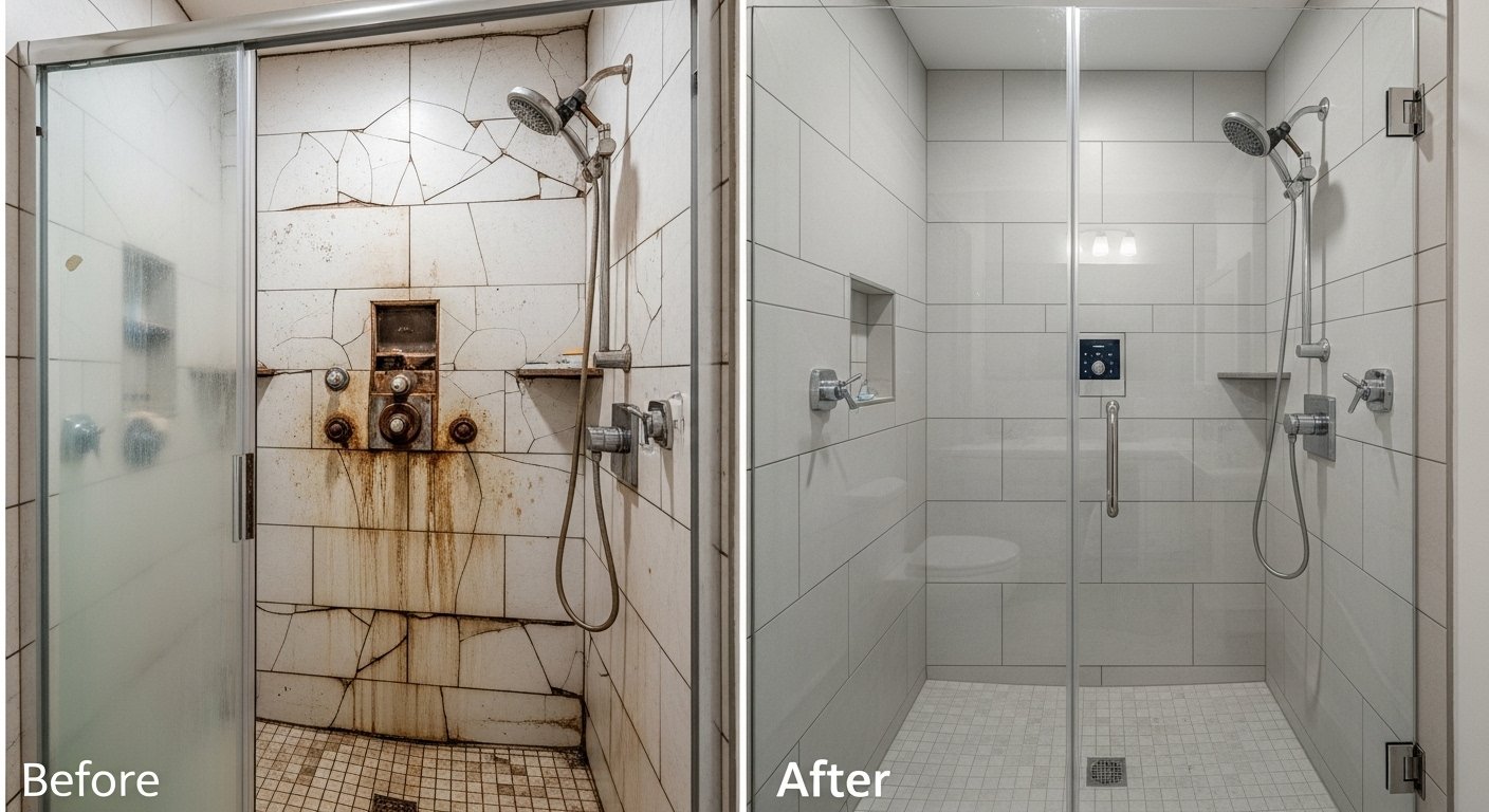 Before After Bathroom Remodel Conroe TX 1